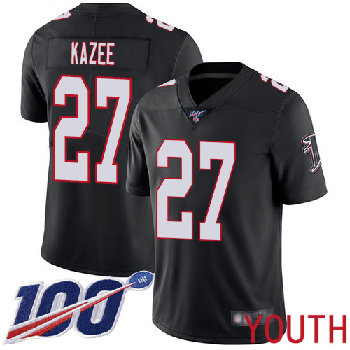 Atlanta Falcons Limited Black Youth Damontae Kazee Alternate Jersey NFL Football #27 100th Season Vapor Untouchable->atlanta falcons->NFL Jersey